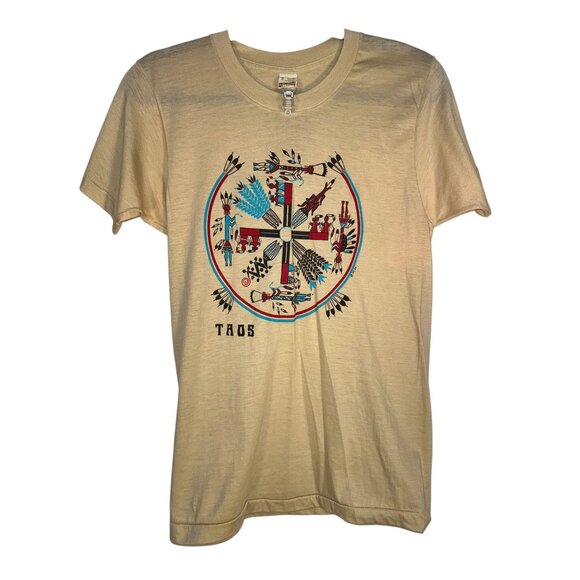 Vintage Taos Shirt Taos New Mexico Tourist Tee Natives 1980s - Picture 1 of 3